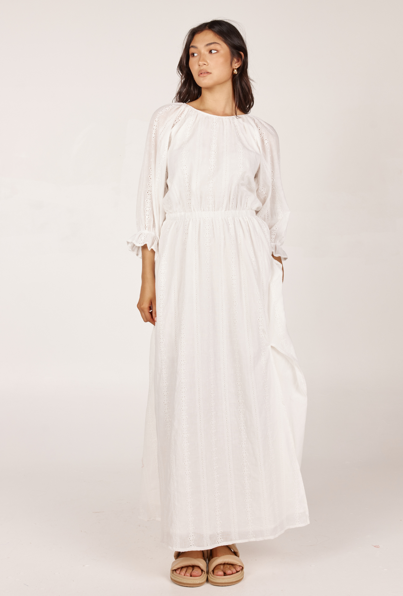 MARINE MAXI DRESS  - WHITE EYELET