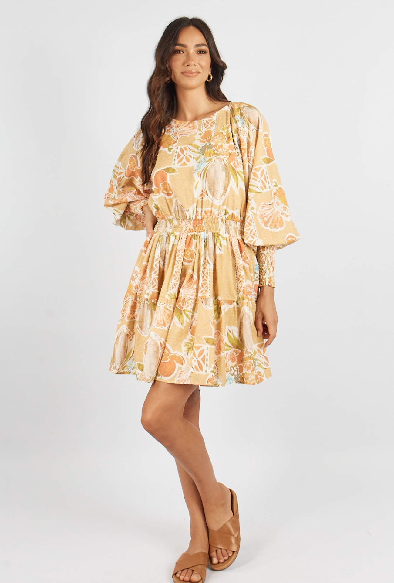 CARDENZA MINI DRESS - TROPICAL PRINT