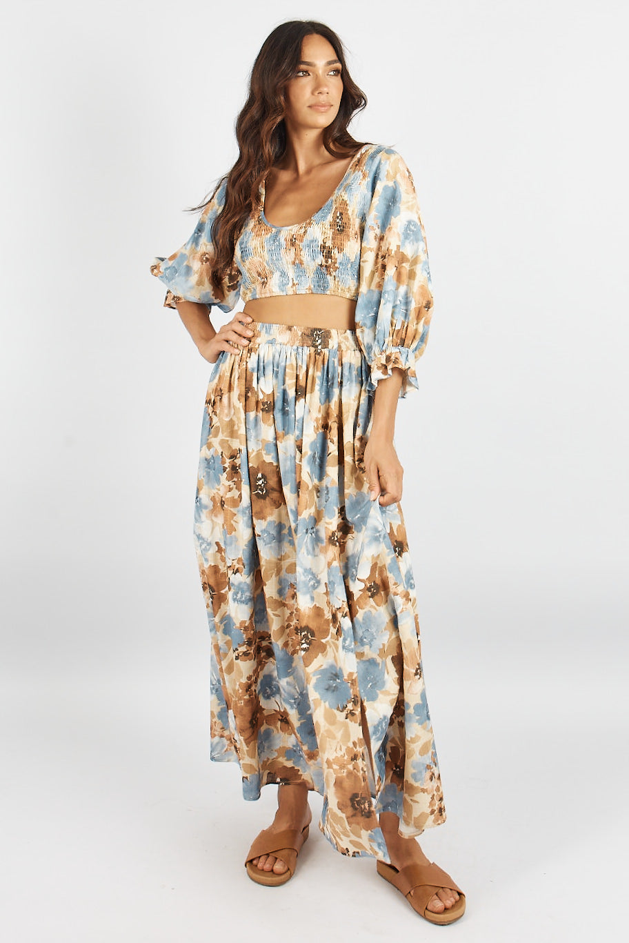 JENAH MAXI SKIRT - POPPY FLORAL PRINT