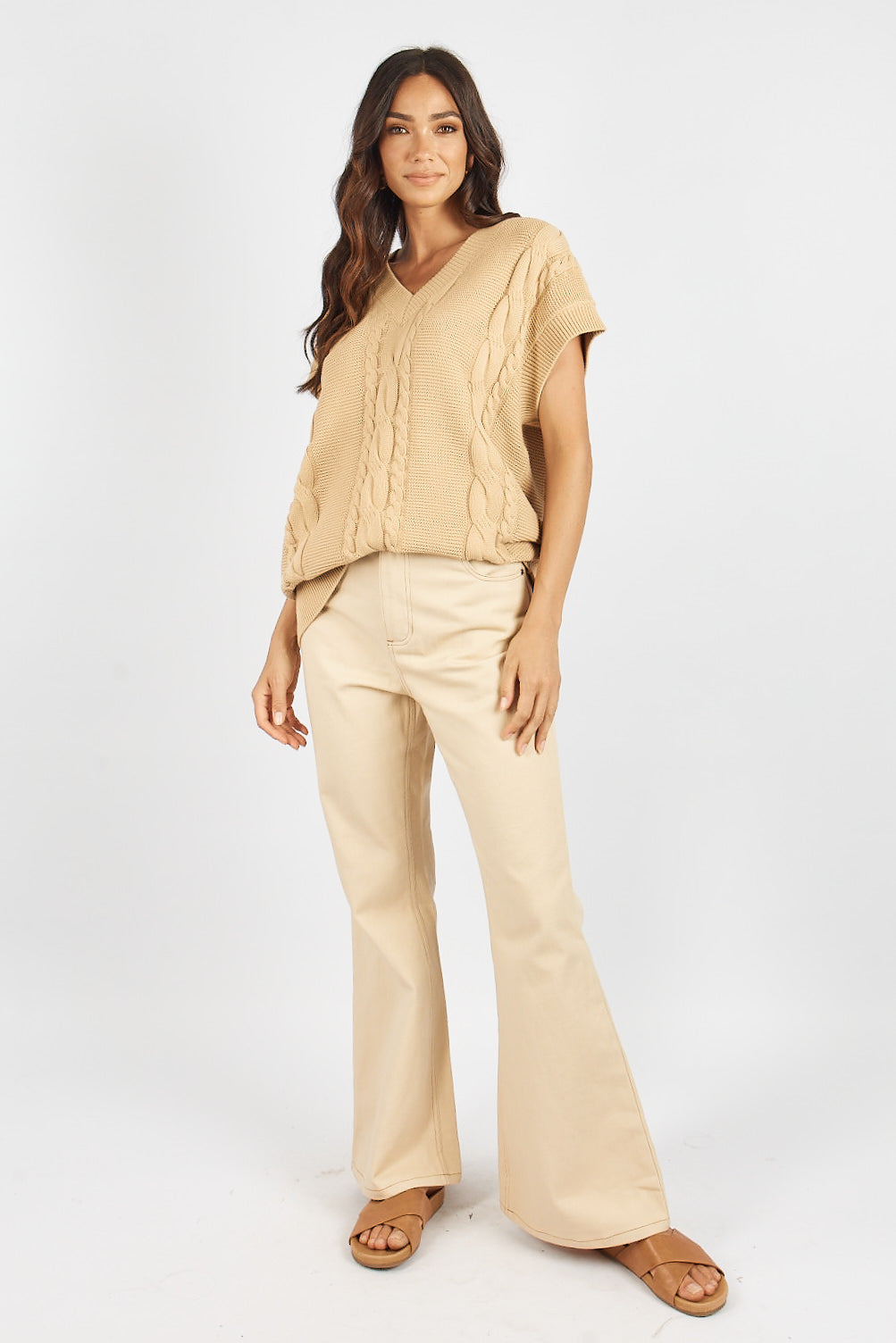 SALUZZO KNIT VEST - SAND