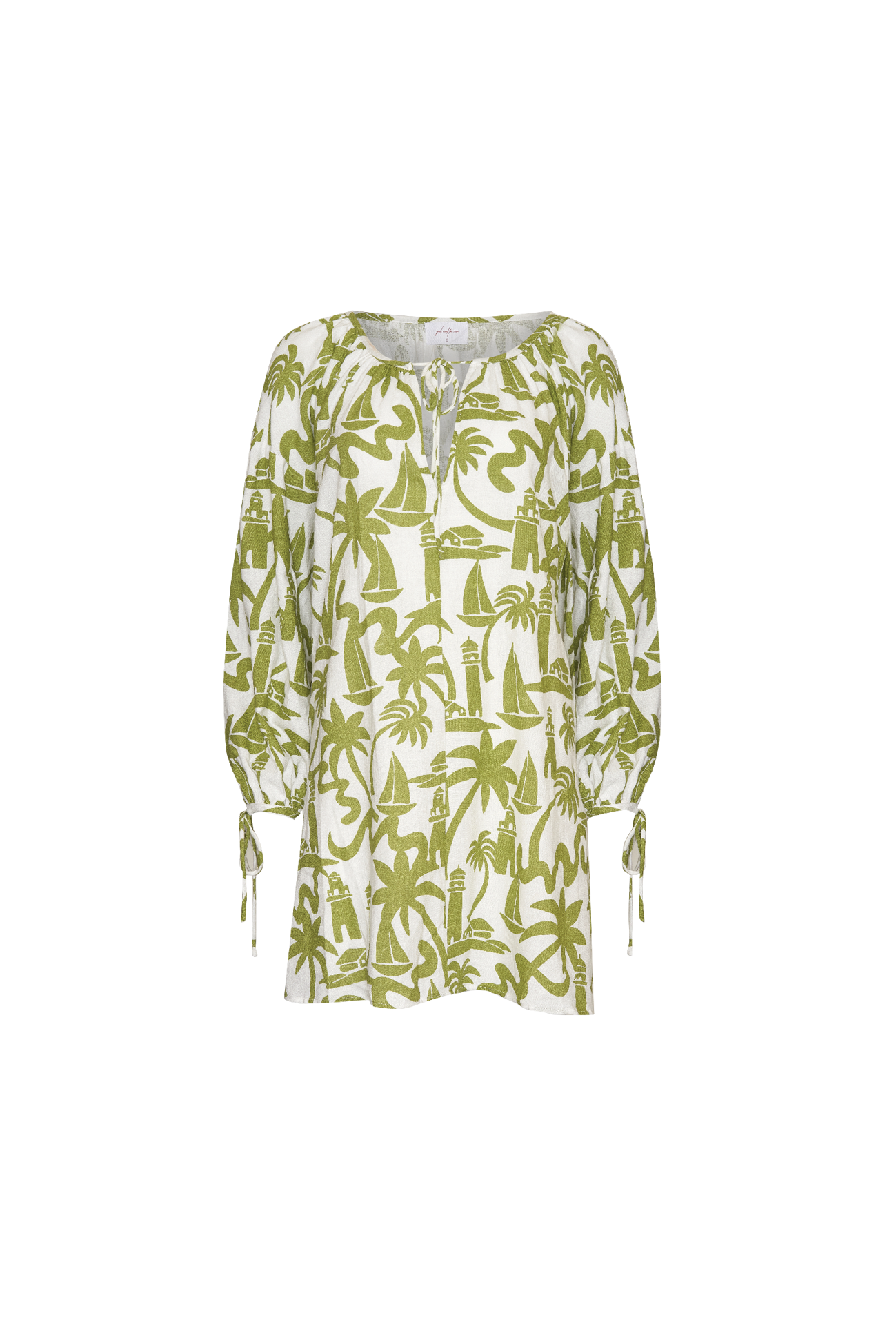 LUISA MINI DRESS - LIGHTHOUSE PRINT