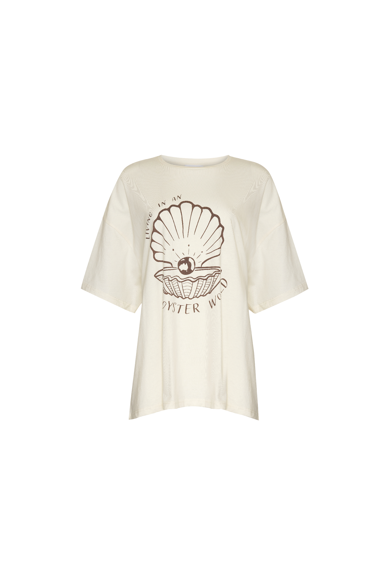 OYSTER WORLD TEE -  CREAM