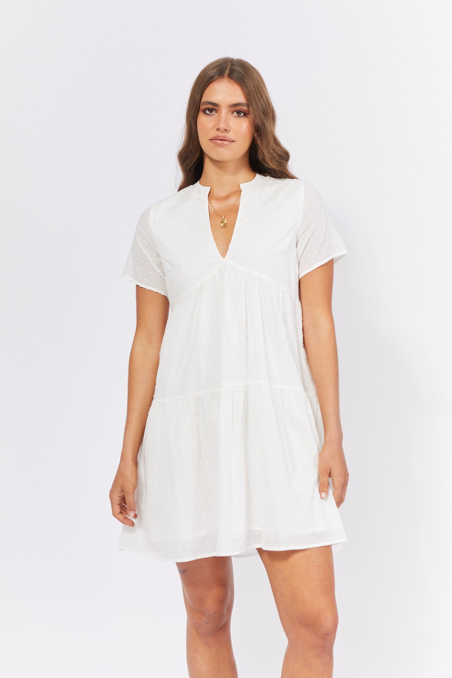 TALULAH MINI DRESS - WHITE SPOT