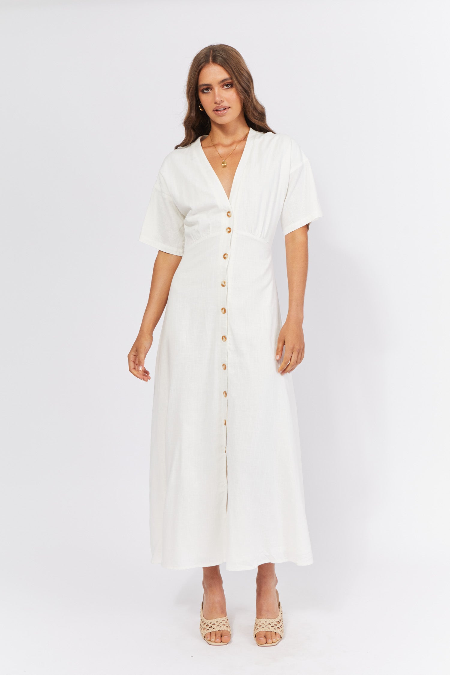 MARNIE MIDI DRESS - WHITE