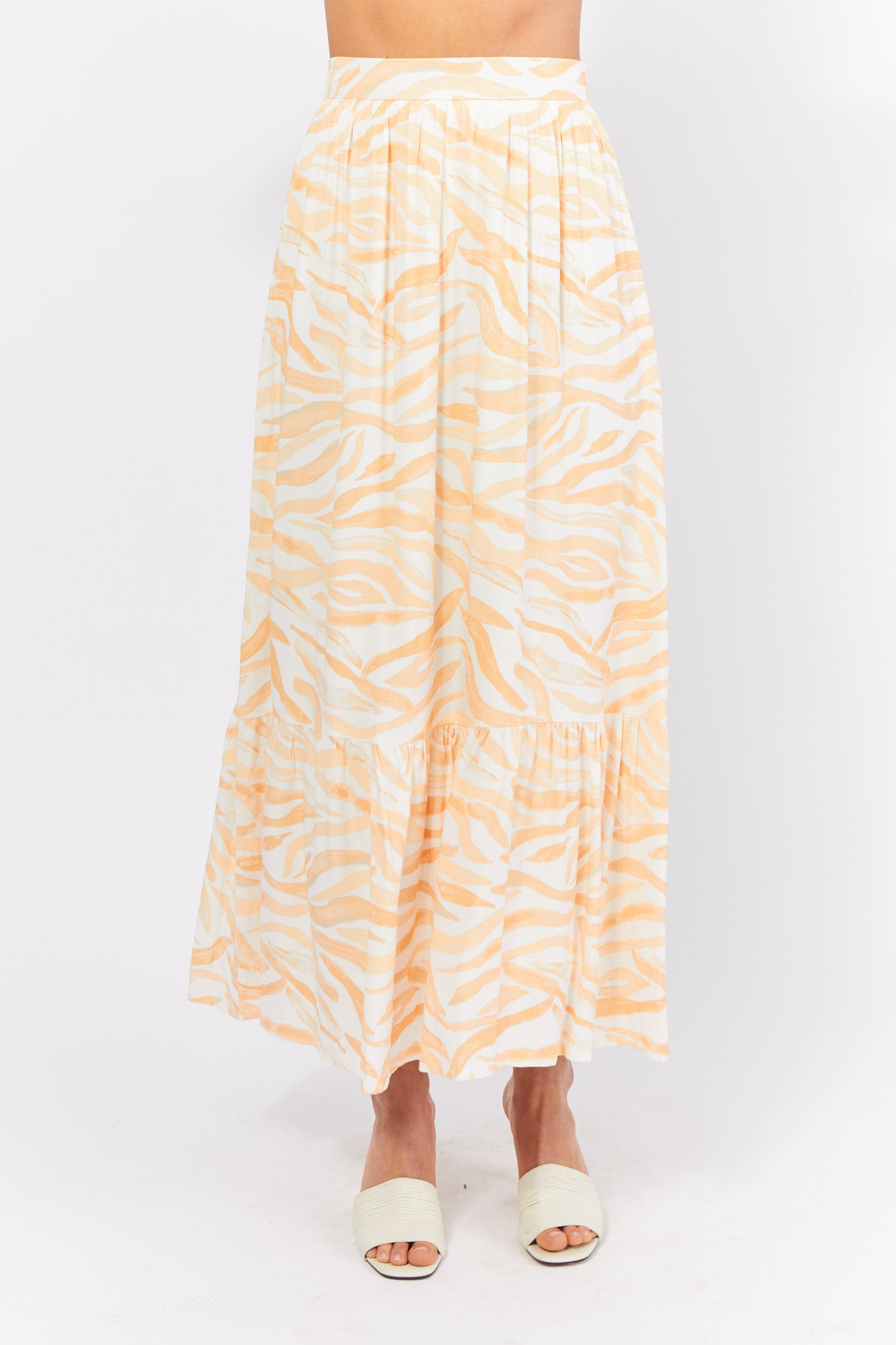 FINLEY MAXI SKIRT - ORANGE WAVE