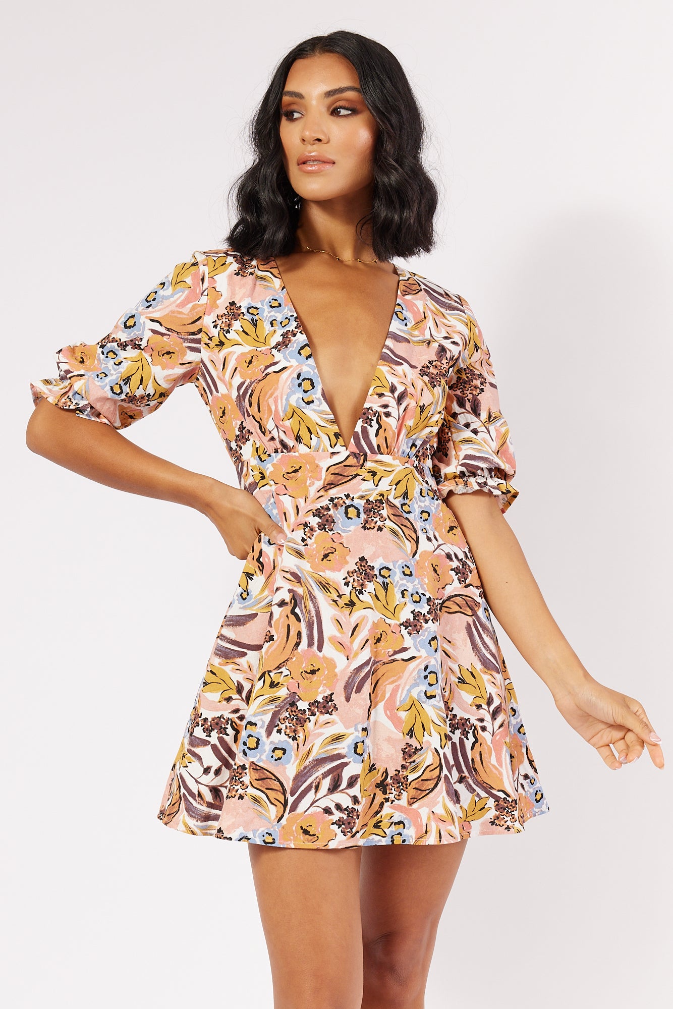 MALIA MINI DRESS - BERRY PRINT