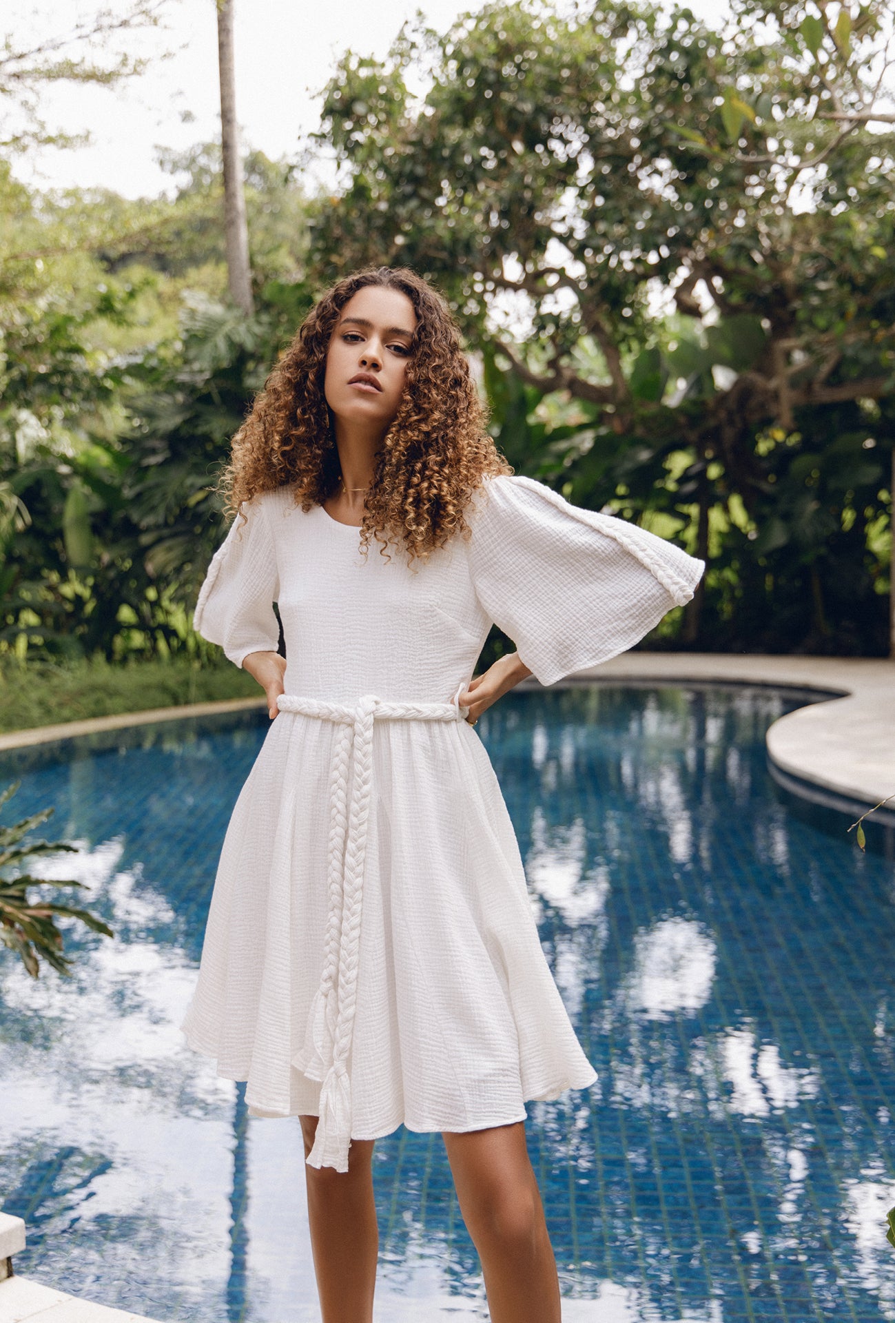 MOIRA MINI DRESS - WHITE