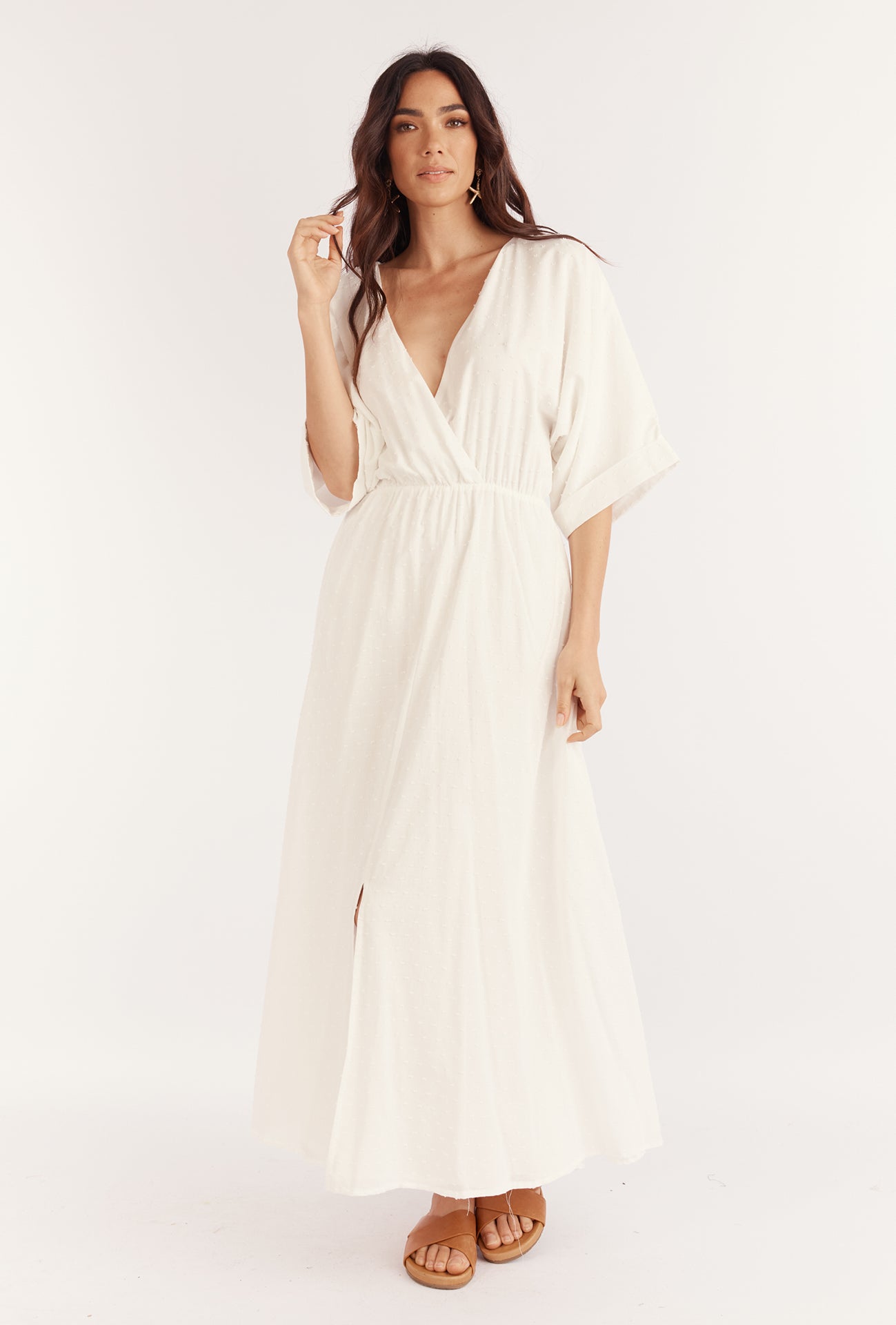 MARCY MAXI DRESS - WHITE SPOT