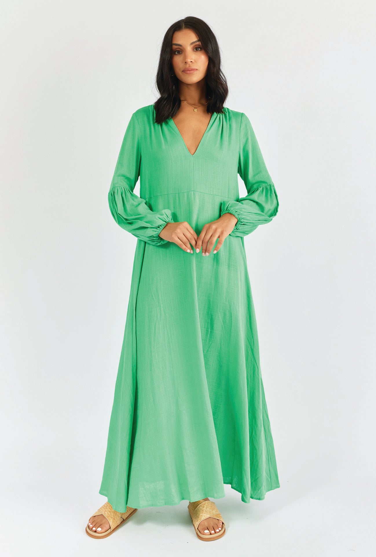 MAGDELENA MAXI DRESS - GREEN