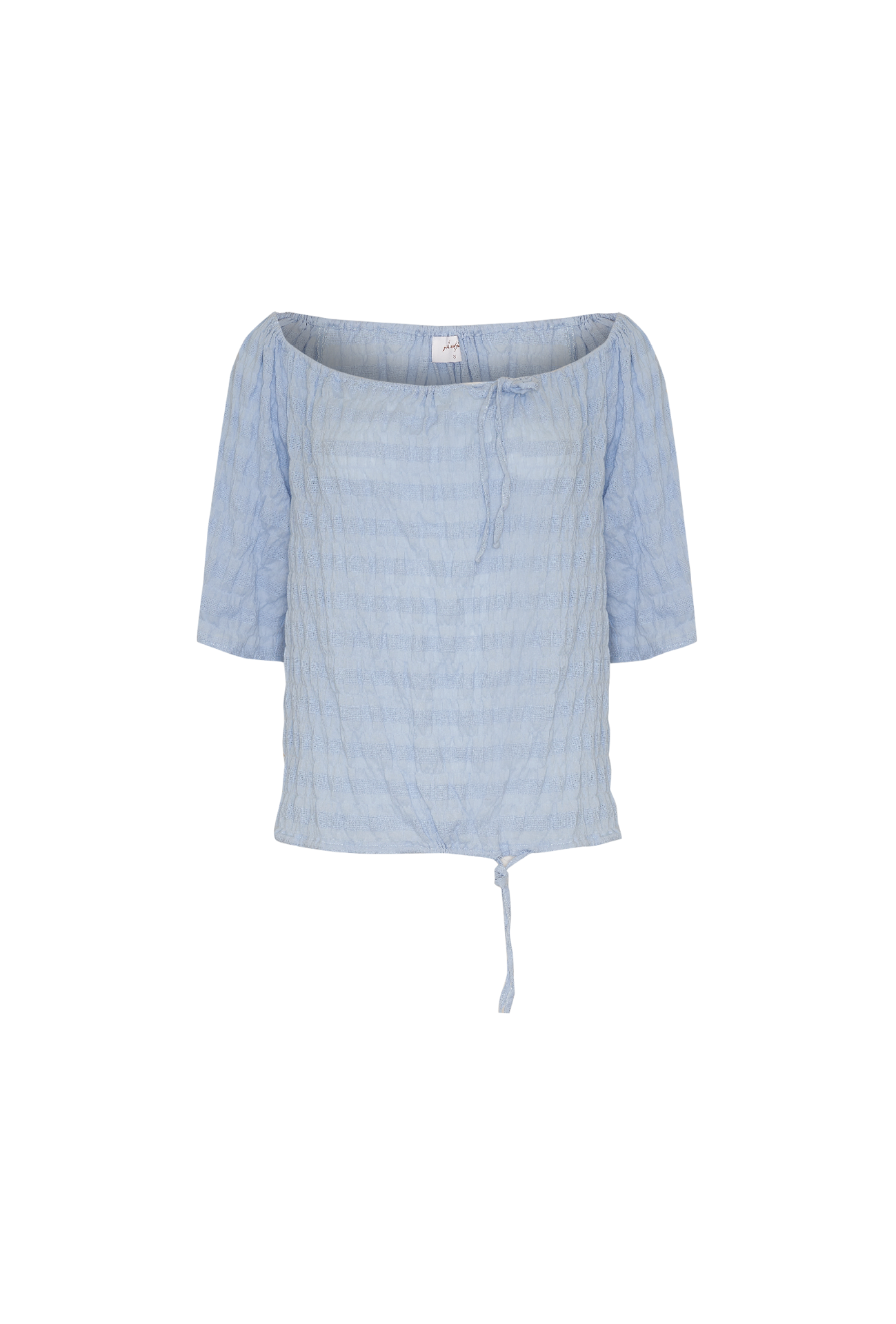 GWEN CROP - SKY BLUE STRIPE