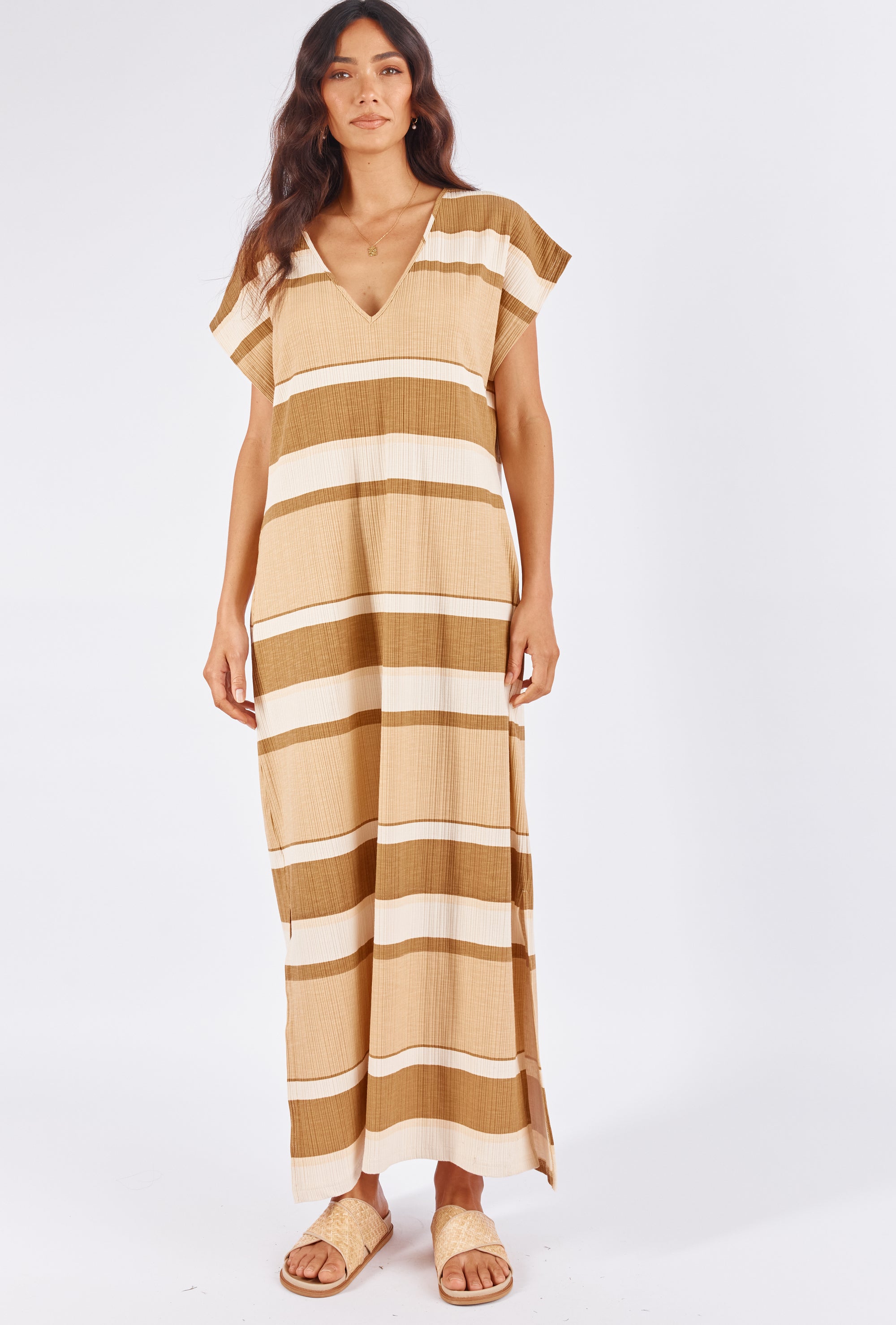 MAKENZIE MAXI DRESS - STRIPE PRINT